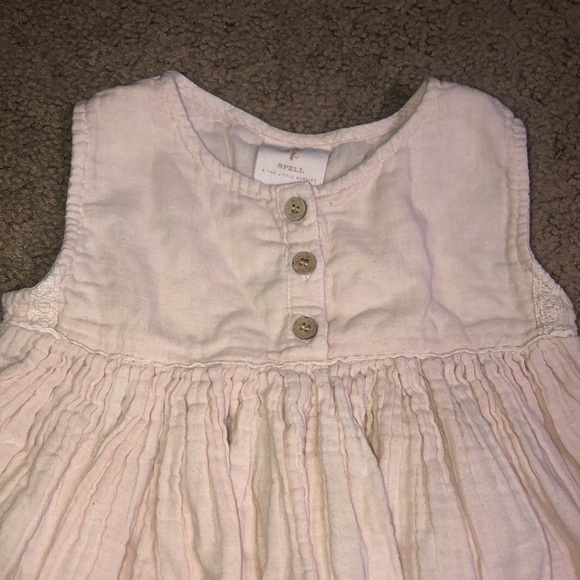 SPELL & The Little Gypsies Ava Botanically Dyed Cotton Sleeveless Dress Rose 3Y - Picture 3 of 9